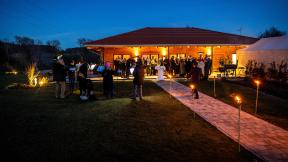 Tagungsbungalow bei einer Weihnachtsfeier